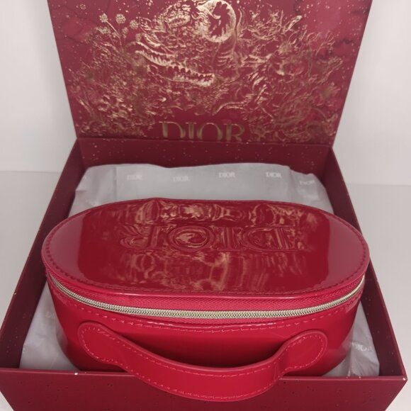 TWO DIOR RED PATENT VANITY CASE / PLEASE READ DESCRIPTION - Picture 12 of 16